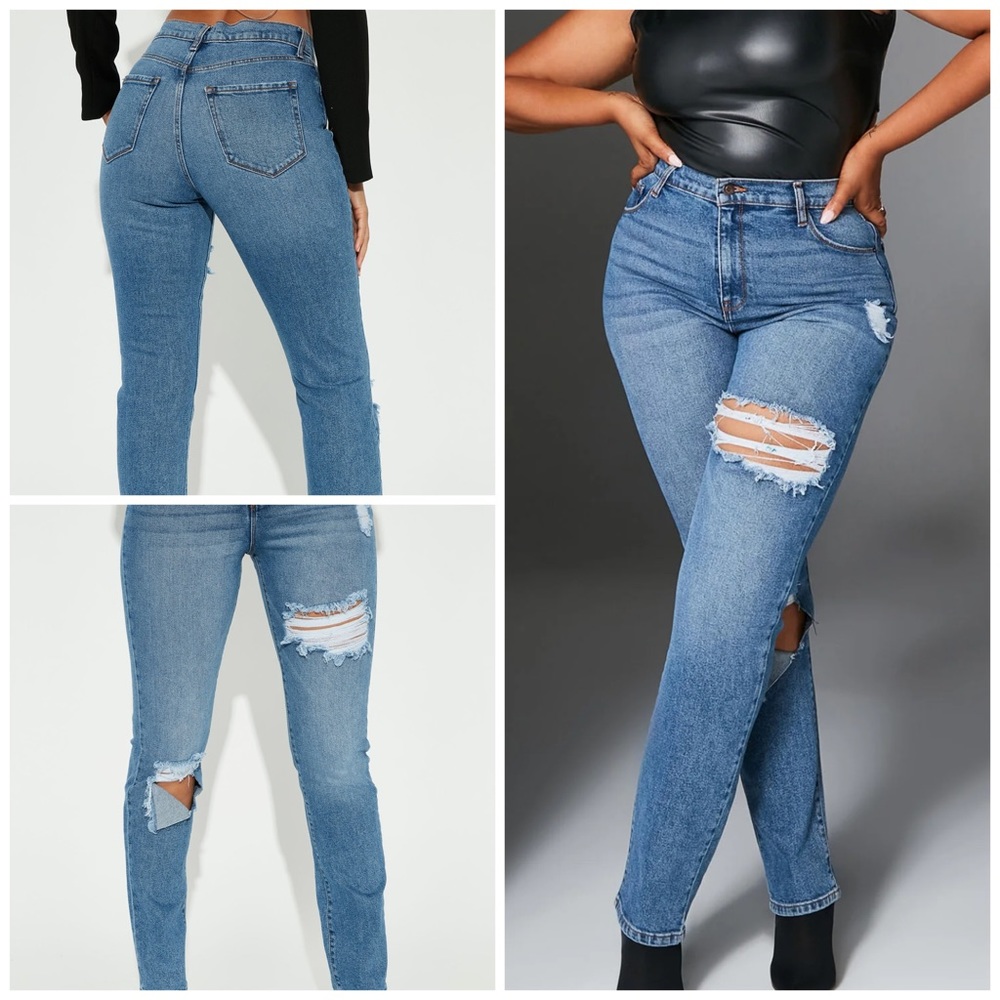 DESTROYED MOM JEANS